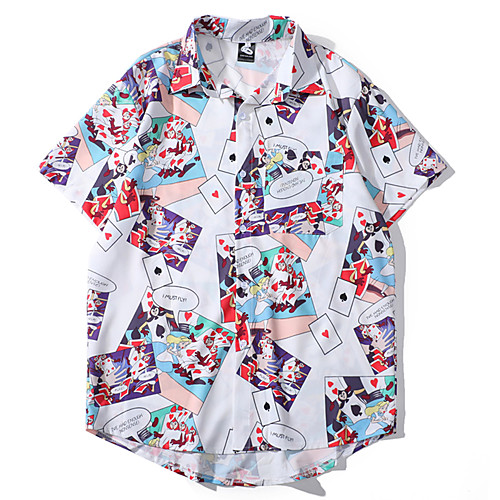 

Men's Daily Basic Shirt - Graphic Print White