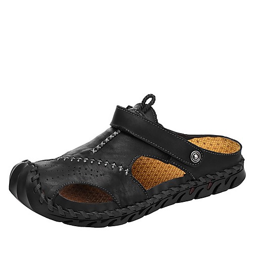 

Men's Cowhide Summer Sandals Non-slipping Khaki / Brown / Black