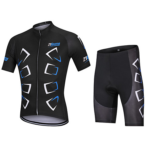 

Men's Short Sleeve Cycling Jersey with Shorts Black Bike Clothing Suit Breathable Moisture Wicking Quick Dry Anatomic Design Sports Elastane Solid Color Mountain Bike MTB Road Bike Cycling Clothing