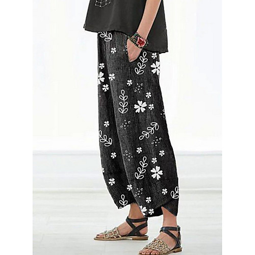 

Women's Basic Jogger Pants - Print Red Dark Gray S M L