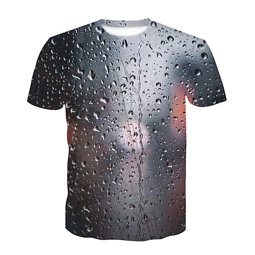 

Men's Daily Sports Basic T-shirt - Color Block / 3D Print Gray