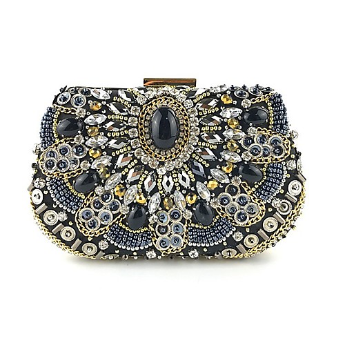 

Women's Glitter PU Top Handle Bag Solid Color Black