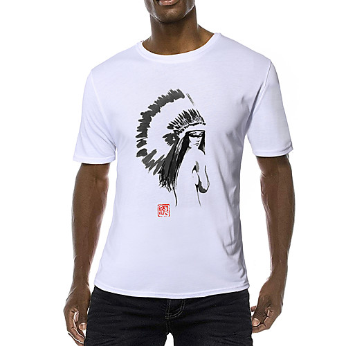 

Men's Daily Sports Business / Basic T-shirt - Solid Colored / Portrait Black & White, Print Blushing Pink