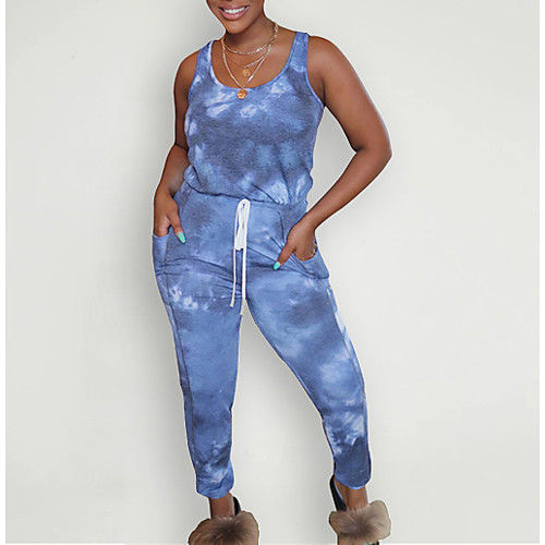 

Women's Blushing Pink Blue Jumpsuit Onesie, Geometric S M L