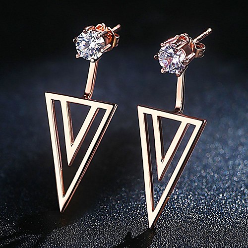 

Women's Stud Earrings Hoop Earrings Hollow Out Luxury Classic Rose Gold Plated Earrings Jewelry Rose Gold For Party Evening Gift Formal Date 1 Pair