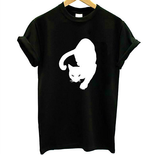 

Women's Daily T-shirt - Animal Print White