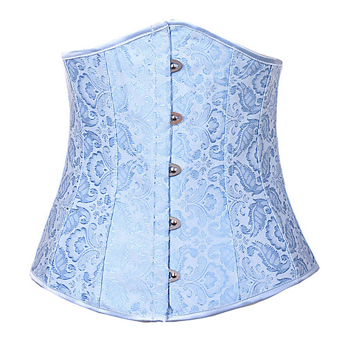 

Women's Lace Up Corset Set - Flocking / Sexy / Fashion, Buckle / Tie Back Blue S M L