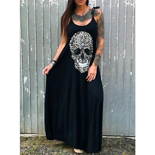 

Women's Black Dress Elegant Sheath Print S M