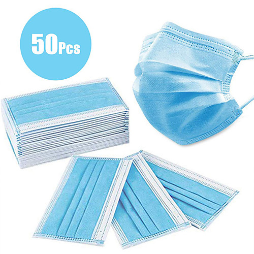 

50Pcs Disposable 3-Layer Masks Anti Dust Breathable Disposable Earloop Mouth Face Mask