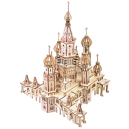 

3D Puzzle Jigsaw Puzzle Model Building Kit Famous buildings DIY Natural Wood Classic Unisex Toy Gift