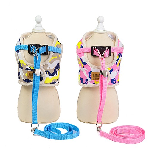 

Dog Outfits Harness Leash Dog Clothes Yellow Pink Costume Husky Labrador Alaskan Malamute Polyester Geometic Sports & Outdoors S M L