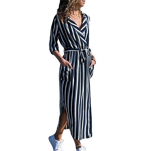 

Women's Green Blue Dress Sheath Print S M