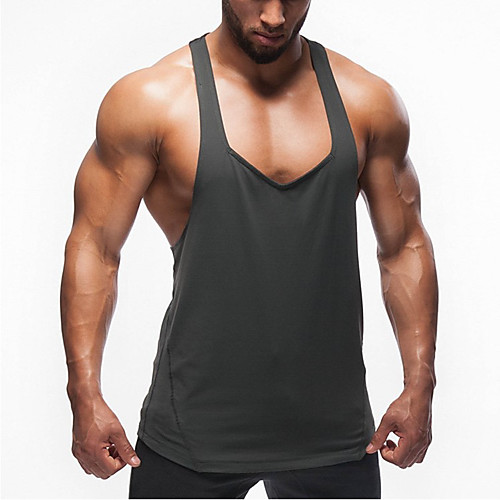 

Men's Sports Basic Tank Top - Solid Colored Army Green