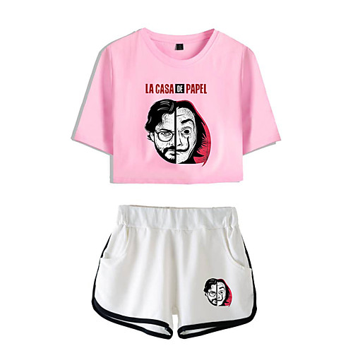 

Inspired by la casa de papel Dali Pants Cosplay Costume Pure Cotton Print Printing Shorts For Women's / T-shirt