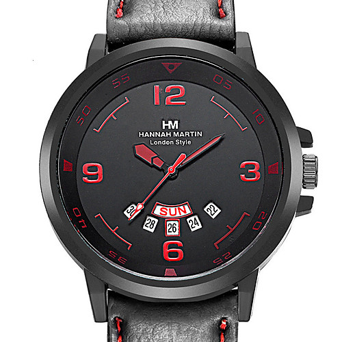 

Men's Sport Watch Quartz PU Leather 30 m Water Resistant / Waterproof Calendar / date / day Day Date Analog Fashion Cool - Red Green White One Year Battery Life