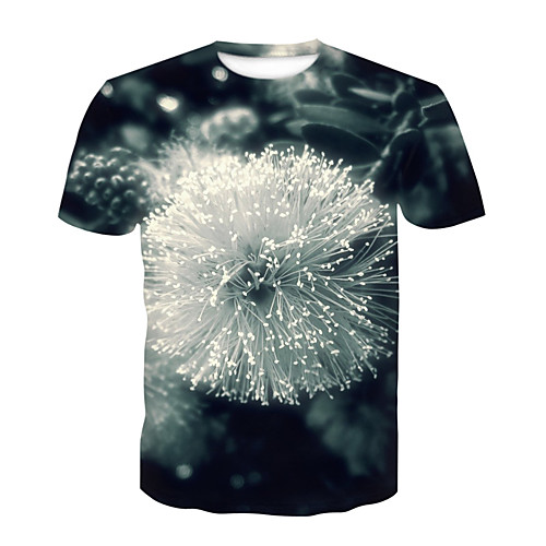 

Men's Daily Sports Basic T-shirt - Floral / Color Block / 3D Print Rainbow