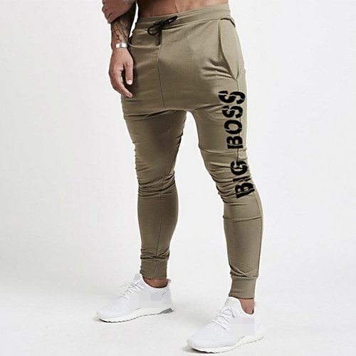 

Men's Jogger Pants Joggers Running Pants Track Pants Sports Pants Drawstring Cotton Sports Winter Bottoms Running Jogging Training Breathable Moisture Wicking Soft Letter Burgundy Khaki Black Navy