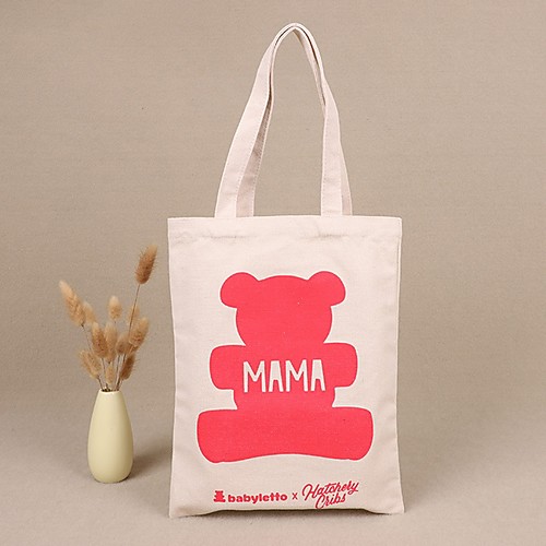 

Women's Nylon Top Handle Bag Animal Milky White