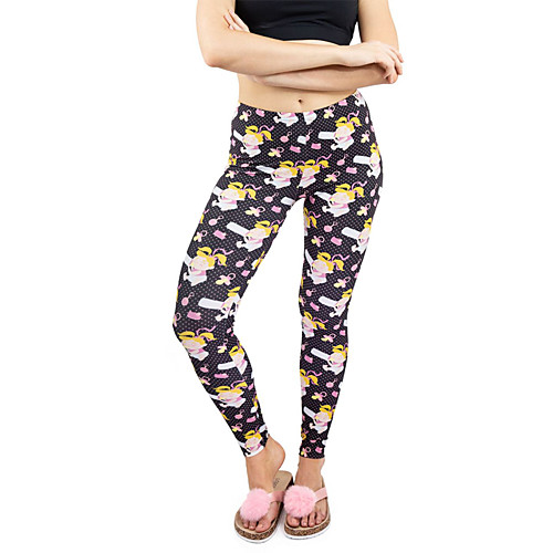 

Women's Sports / Yoga Sporty / Basic Legging - Print, Print Mid Waist Black One-Size