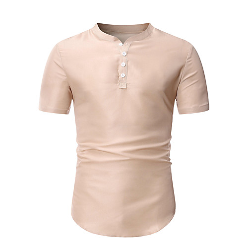 

Men's Work Weekend Business / Chinoiserie Shirt - Solid Colored Khaki
