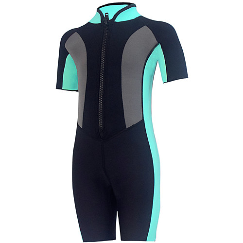 

HISEA Boys' Girls' Shorty Wetsuit 2.5mm SCR Neoprene Diving Suit Half Sleeve Front Zip Patchwork Autumn / Fall Spring Summer / Winter / Stretchy / Kids