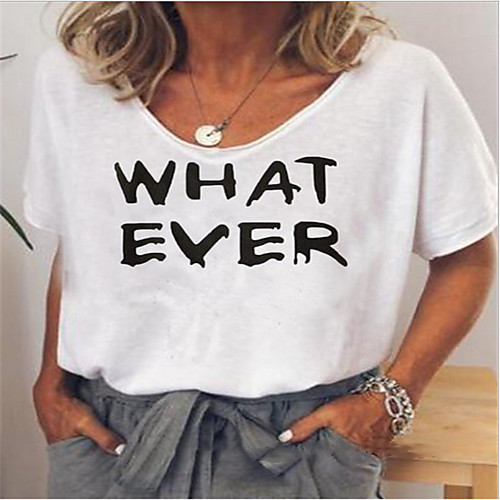 

Women's Daily T-shirt - Letter Yellow