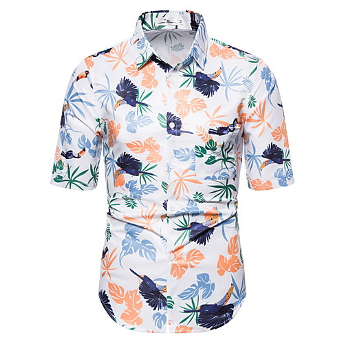 

Men's Holiday Basic Shirt - Geometric / Scenery Print White