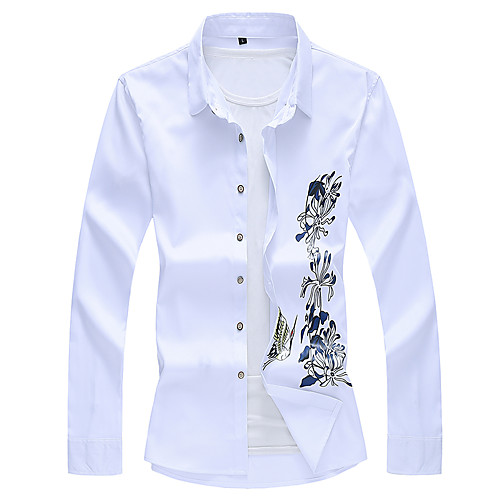

Men's Work Chinoiserie Shirt - Floral White