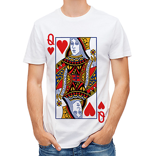

Men's Plus Size 3D Abstract Print T-shirt Rock Street chic Daily Club Round Neck Black / Red / Short Sleeve / Letter