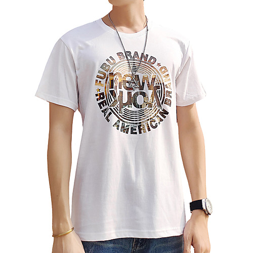 

Men's Daily T-shirt - Color Block / Graphic / Solid Colored White