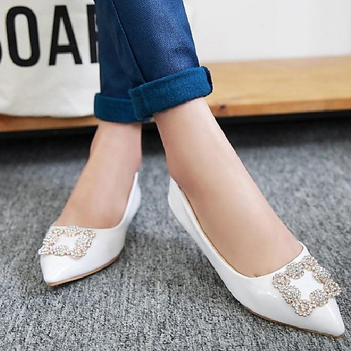 

Women's Loafers & Slip-Ons Flat Heel Pointed Toe PU Spring & Summer Red / White / Black
