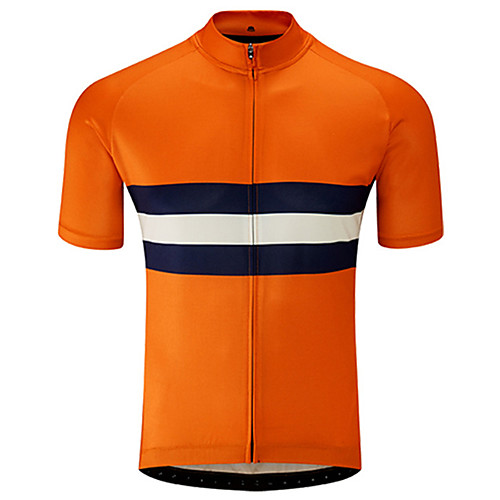 

21Grams Men's Short Sleeve Cycling Jersey Black / Orange Bike Jersey Top Mountain Bike MTB Road Bike Cycling UV Resistant Breathable Quick Dry Sports Clothing Apparel / Stretchy