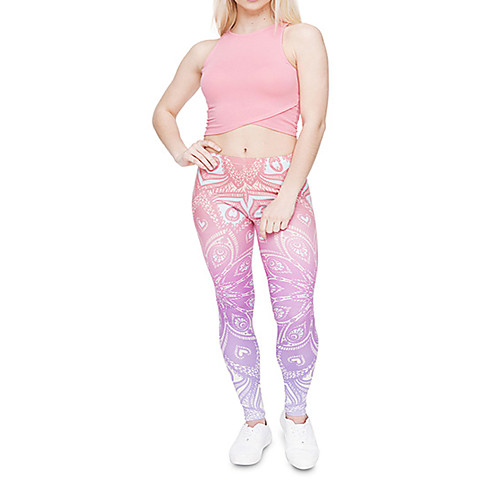 

Women's Sports / Yoga Sporty / Basic Legging - Print, Print Mid Waist Blushing Pink One-Size