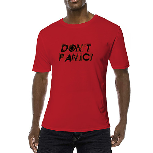 

Men's Daily Sports Business / Basic T-shirt - Solid Colored / Letter Black & White, Print Yellow