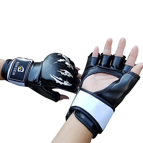 

Boxing Gloves For Martial Arts Muay Thai MMA Kickboxing Fingerless Gloves Durable Shock Absorption Breathable Shockproof Adults Men's Women's - Red Black