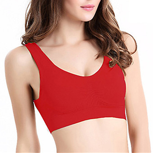 

Women's Push-up Wireless Sports Bras Full Coverage Bra Purple Blushing Pink Fuchsia