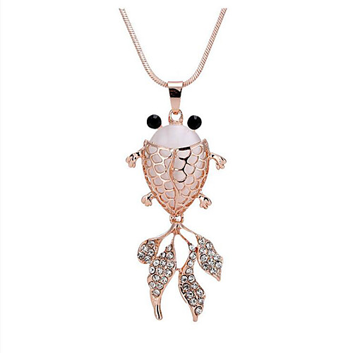 

Women's Gold Cubic Zirconia Long Necklace Classic Fish Simple Classic Fashion Chrome Gold 80 cm Necklace Jewelry 1pc For Gift Daily Festival