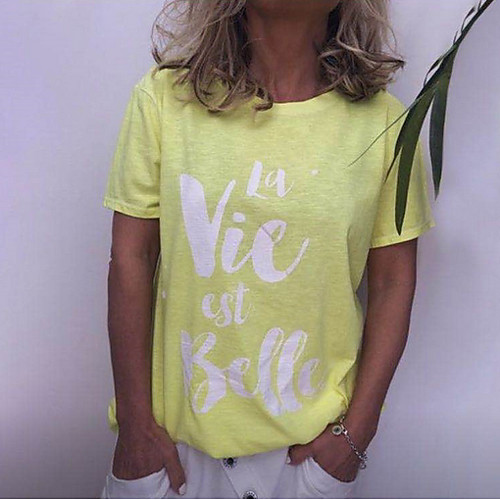 

Women's Daily T-shirt - Letter Print Purple