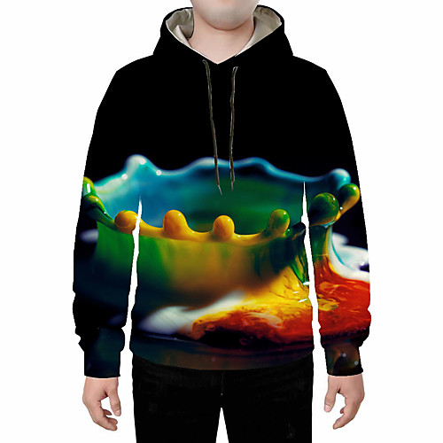 

Men's Casual / Basic Hoodie - Print / 3D Black US32 / UK32 / EU40