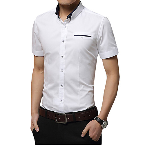 

Men's Daily Work Business / Basic Shirt - Solid Colored Blushing Pink
