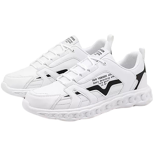 

Men's PU Spring & Summer Sporty Trainers / Athletic Shoes Running Shoes Non-slipping Color Block Black / White / Black / Red / White / Blue