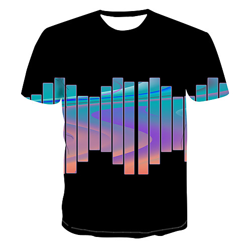 

Men's Club Weekend Street chic / Punk & Gothic T-shirt - Color Block / 3D / Abstract Print Black