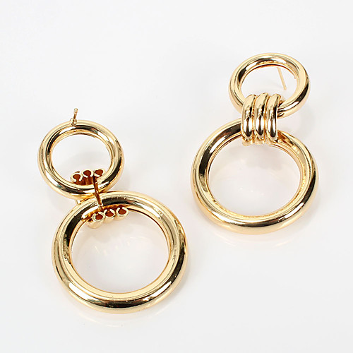 

Women's Hoop Earrings Two tone Love Classic Vintage Earrings Jewelry Gold For Daily Carnival 1 Pair