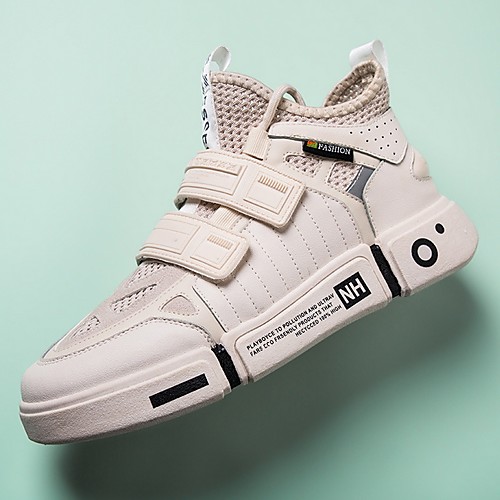

Men's Mesh Spring & Summer Athletic Shoes Running Shoes Non-slipping Color Block Blue / Black / Beige