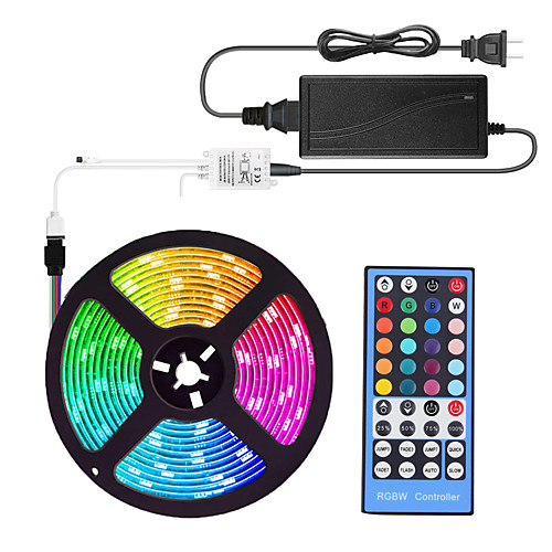 

5m Flexible LED Light Strips / Light Sets / RGB Strip Lights 300 LEDs SMD5050 10mm 1 X 40 Key Controller / 1 X 12V 5A Power Supply 1 set RGBWarm Waterproof / Cuttable / Decorative 12 V