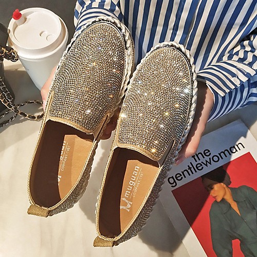 

Women's Loafers & Slip-Ons Flat Heel Round Toe Synthetics Summer Black / Silver