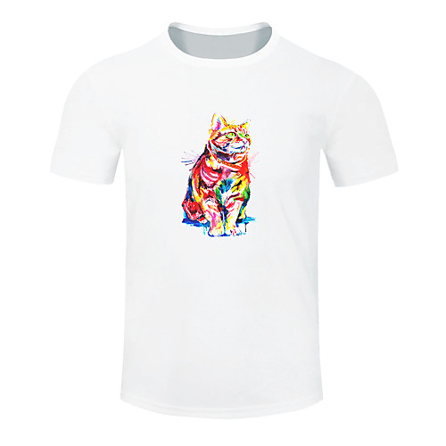 

Men's Women's Running T-Shirt Workout Shirt Round Neck Running Active Training Jogging Breathable Quick Dry Moisture Wicking Sportswear Cat Plus Size Tee / T-shirt Top Short Sleeve Activewear