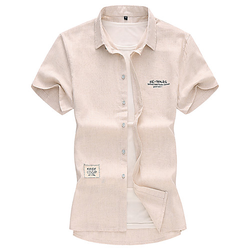 

Men's Work Elegant Shirt - Letter Khaki