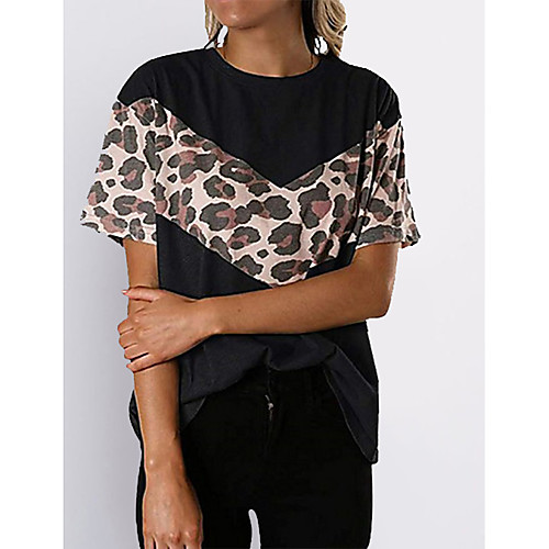 

Women's Daily T-shirt - Leopard Wine
