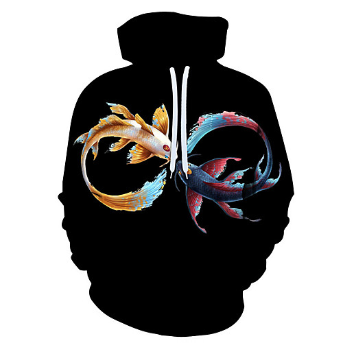 

Men's 3D Print / Casual Hoodie - 3D / Cartoon / Character Black US32 / UK32 / EU40